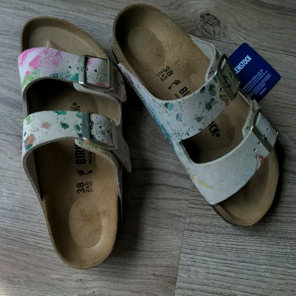 Birkenstock Arizona Flower Crush Suede Sandals - Picture 8 of 12
